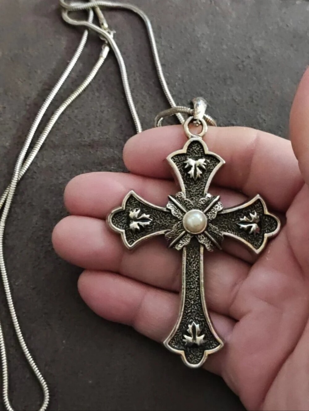 Sarah Coventry 1975 Limited Edition "Peace" Cross Pendant Necklace